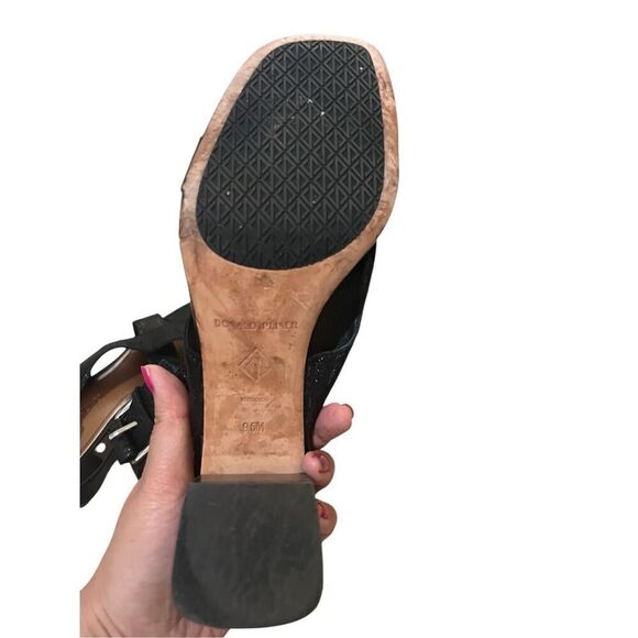 Donald Pliner Women's Pasha Vintage Metallic Leather Block Heeled, Comfortable S - Picture 3 of 10